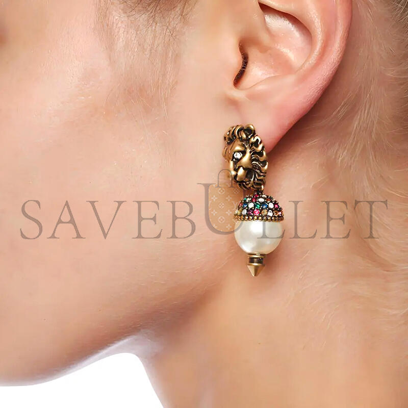 Gvc*1 lion head earrings 580603
